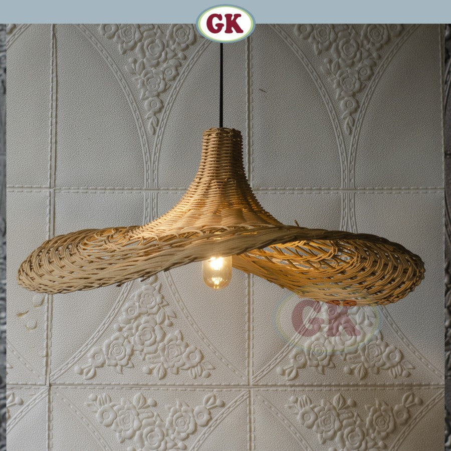 Kap Lampu Dinding Rotan RUSTIC 02 - Dekorasi Kap Lampu Rotan Interior Rumah Restoran Cafe