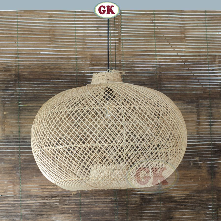 Kap Lampu Lentera BASIC 29 D65 - Handcrafted Rattan Lampshade Perfect Interior Decor for Cafe, Resto, or Home.
