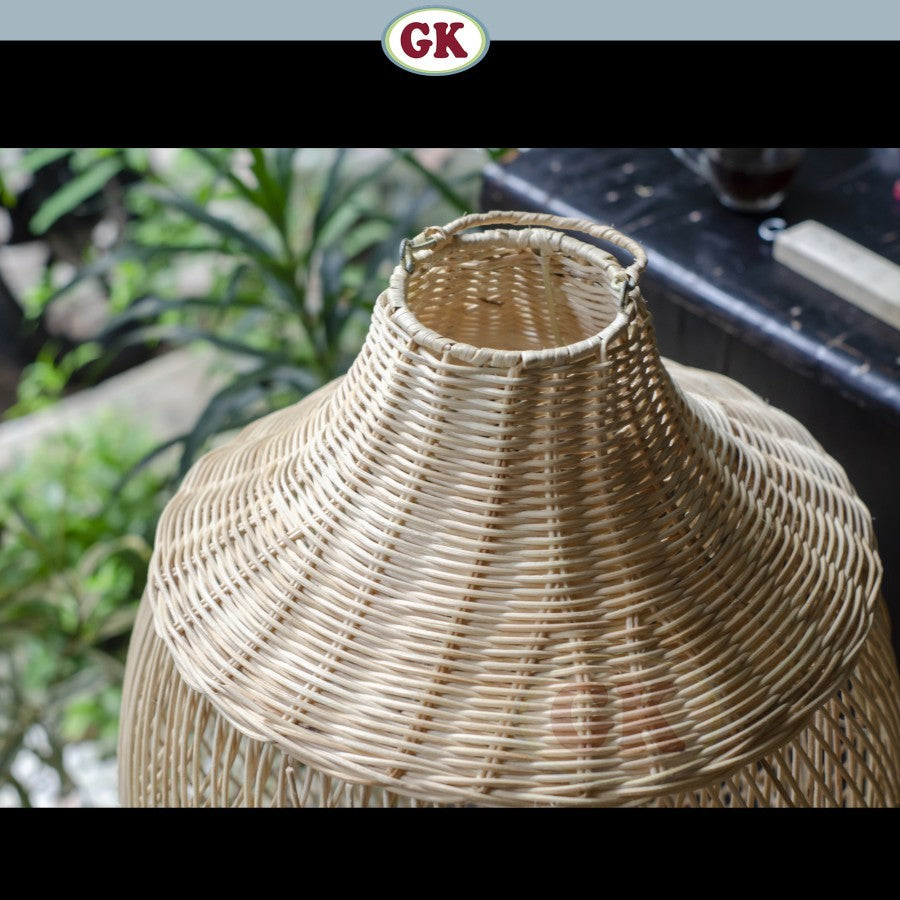 Kap Lampu Gantung Rotan BASIC 28 D40 - Rattan Unique Interior Lamp Decoration For Cozy Cafe, Resto or Home.