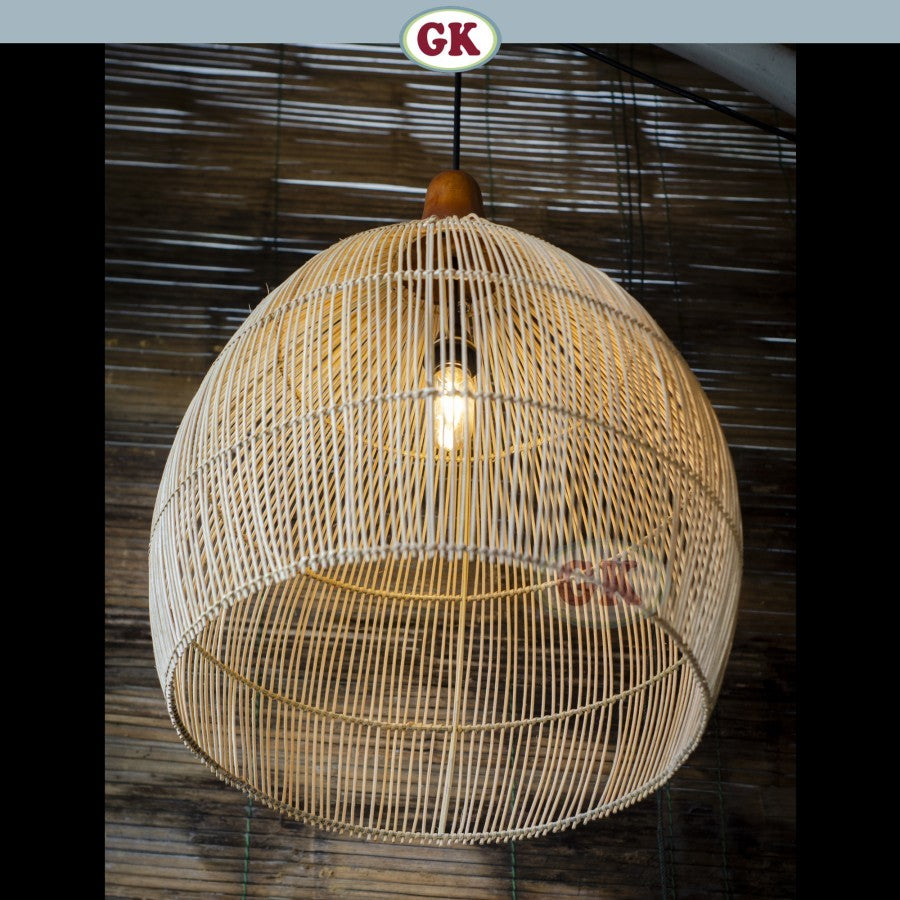 Kap Lampu Gantung Rotan KUBAH 08 - Dekorasi Lampu Cafe