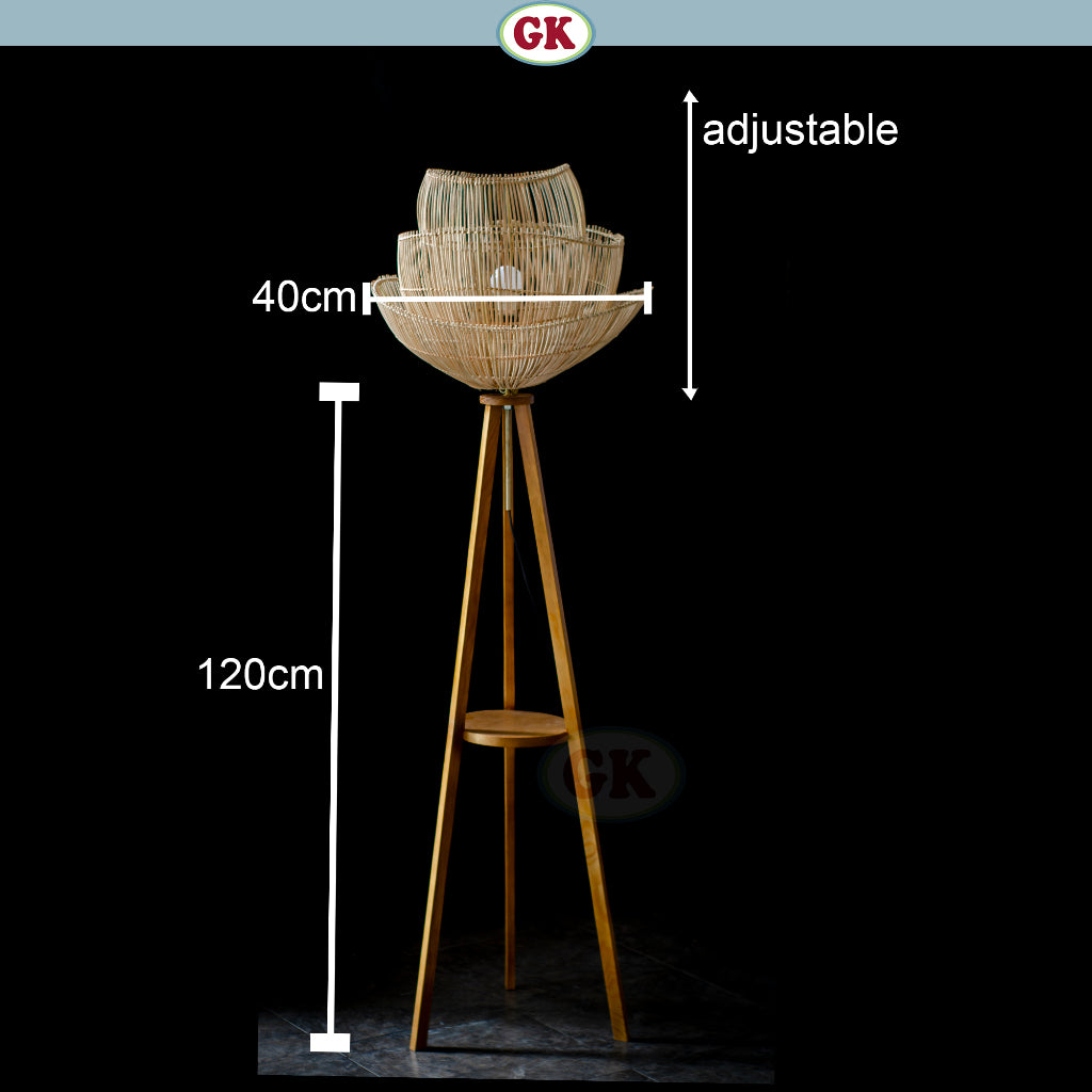 Kap Lampu Standing Rotan BASIC 89 D40 - Handcrafted Rattan Standing Lampshade Best Interior Decor for Livingroom, Bedroom, or Longue.
