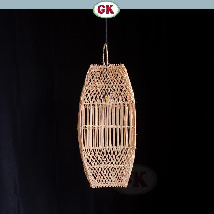 Kap Lampu Gantung Rotan BASIC 38 D25 - Rattan Unique Lantern Ornamental For Natural Atmosphere in Home, Resto, Cafe, Hotel, or Villa.