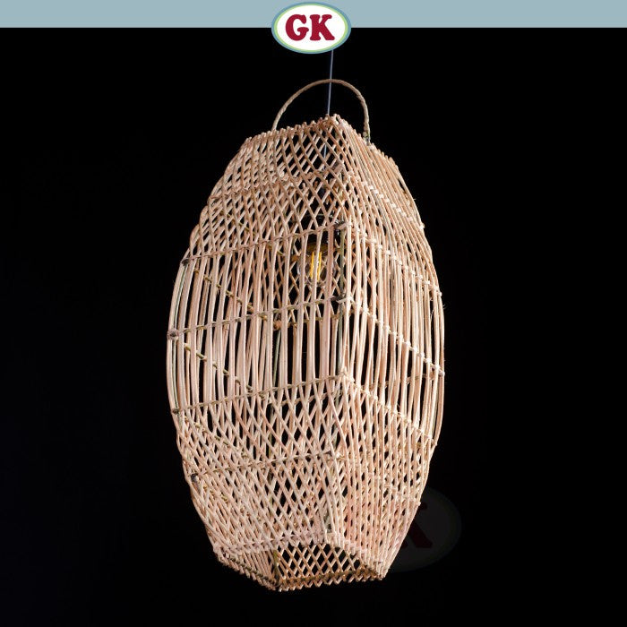 Kap Lampu Gantung Rotan BASIC 38 D25 - Rattan Unique Lantern Ornamental For Natural Atmosphere in Home, Resto, Cafe, Hotel, or Villa.
