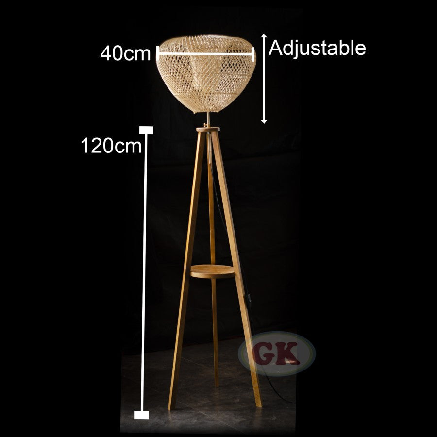 Kap Lampu Standing Rotan BASIC 73 - Handcrafted Rattan Standing Lampshade Best Interior Decor for Livingroom, Bedroom, or Longue.