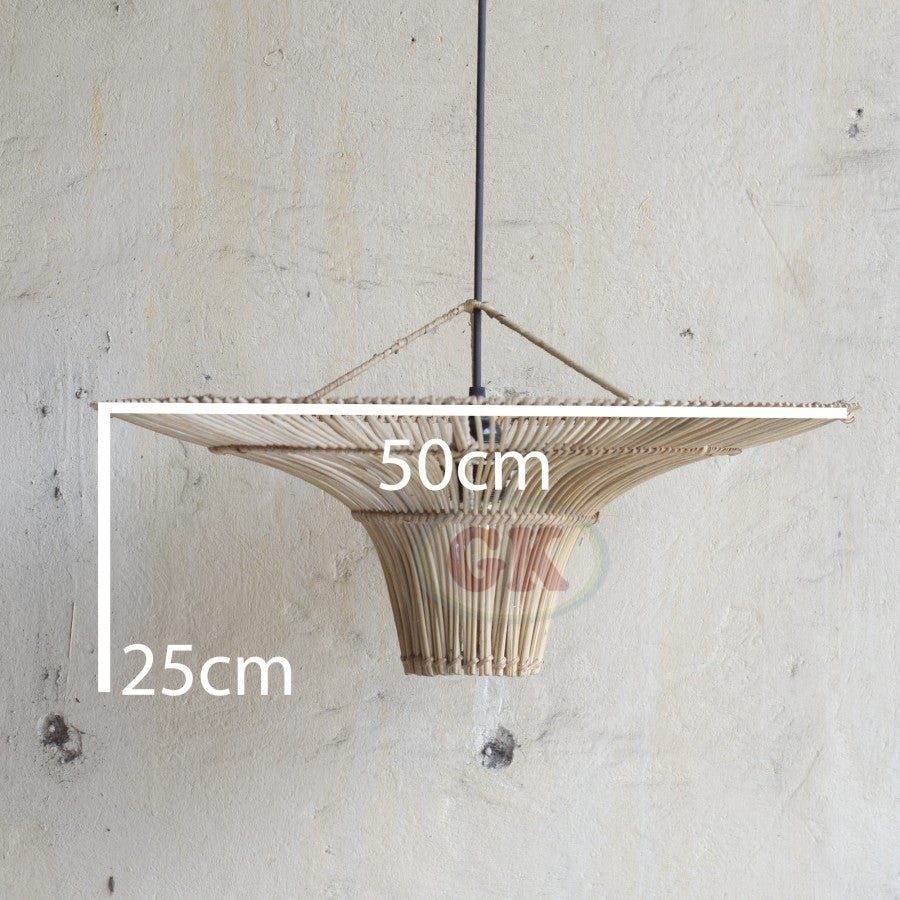 Kap Lampu Gantung Rotan RUSTIC 05 - Artistic Rattan Lampshade Perfect Interior Decor for Livingroom, Bedroom, or Longue.