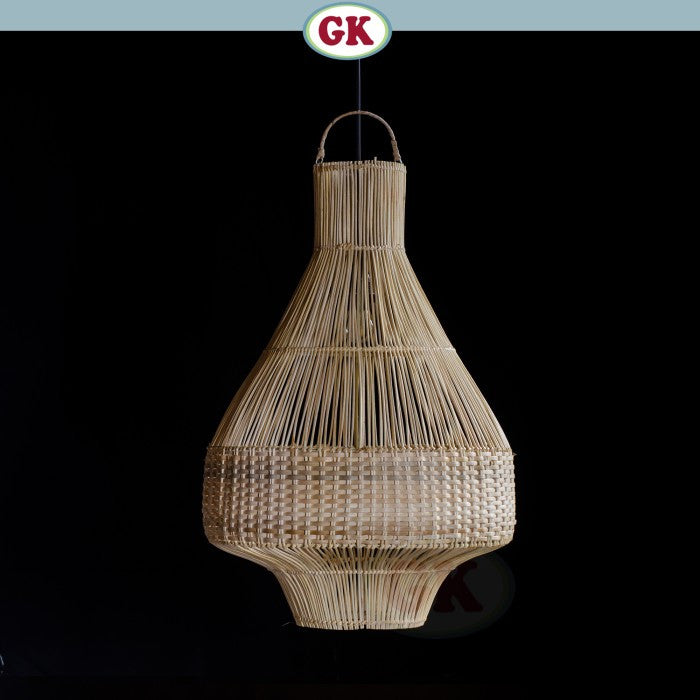 Kap Lampu Gantung Rotan BASIC 39 D40 - Handcrafted Rattan Lampshade Perfect Interior Decor for Cafe, Resto, or Home.