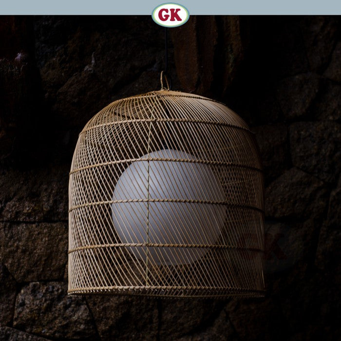 Kap Lampu Gantung Rotan FIBER 02 D50 - Artistic Rattan Lampshade Perfect Interior Decor for Livingroom, Bedroom, or Longue.