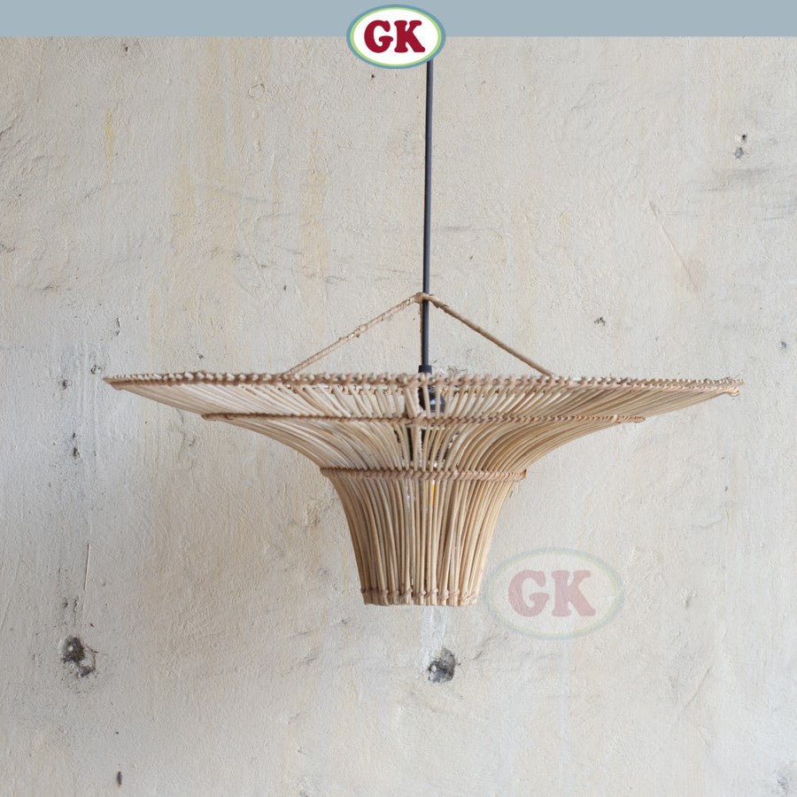 Kap Lampu Gantung Rotan RUSTIC 05 - Artistic Rattan Lampshade Perfect Interior Decor for Livingroom, Bedroom, or Longue.