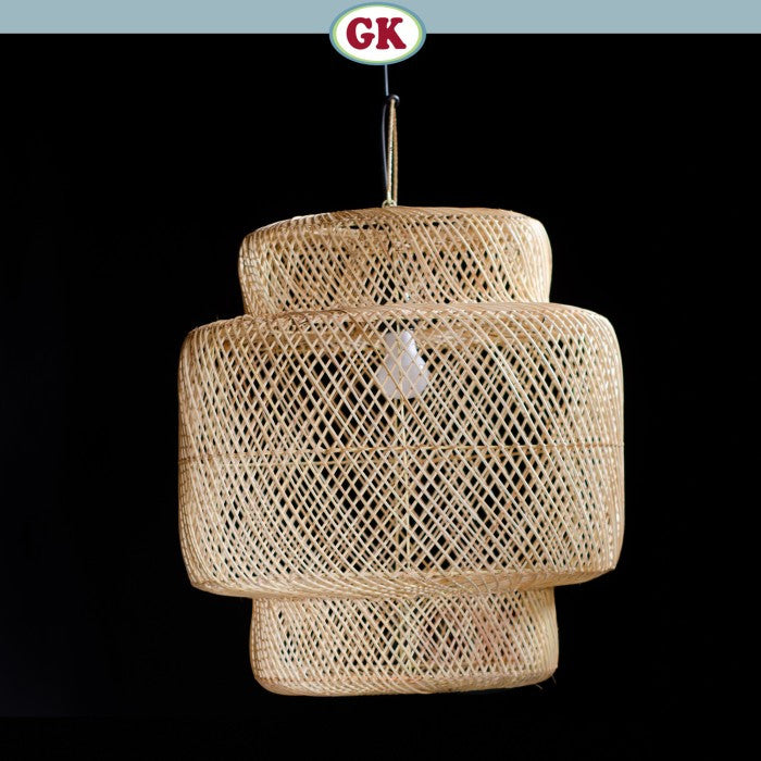 Kap Lampu Gantung Rotan BASIC 40 D50 - Rattan Unique Lantern Ornamental For Natural Atmosphere in Home, Resto, Cafe, Hotel, or Villa.