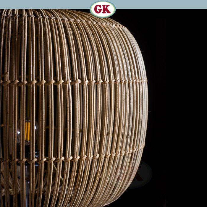 Kap Lampu Standing Rotan BASIC 90 D40 - Modern Japandi Rattan Tripod Floor Lampshade for Natural Minimalist Interior in Home, Resto, Cafe, or Villa.