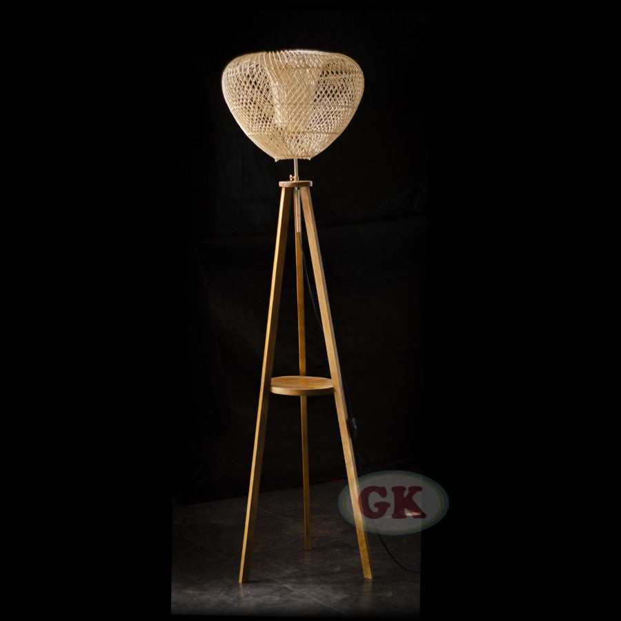 Kap Lampu Standing Rotan BASIC 73 - Handcrafted Rattan Standing Lampshade Best Interior Decor for Livingroom, Bedroom, or Longue.