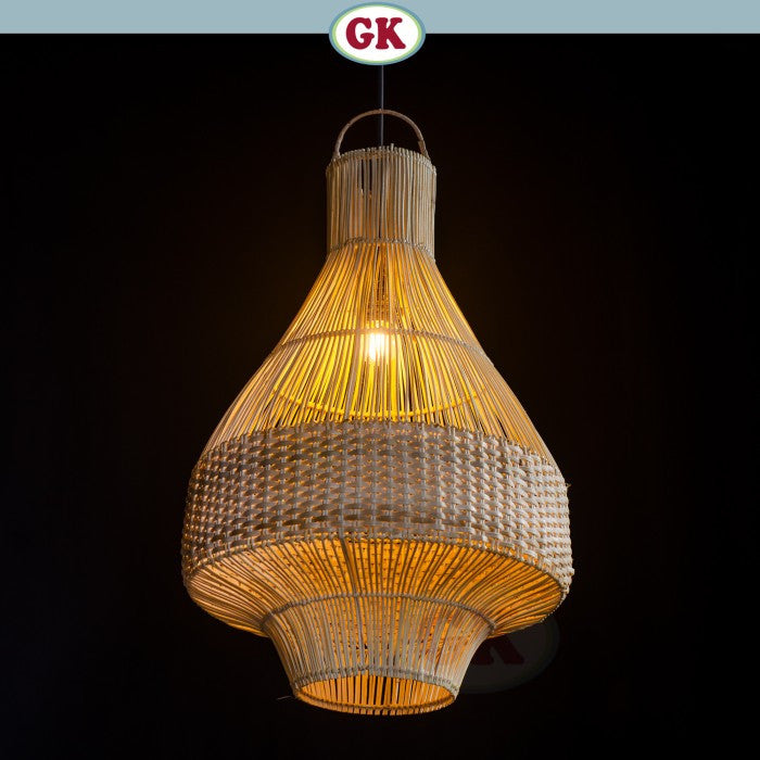 Kap Lampu Gantung Rotan BASIC 39 D40 - Handcrafted Rattan Lampshade Perfect Interior Decor for Cafe, Resto, or Home.