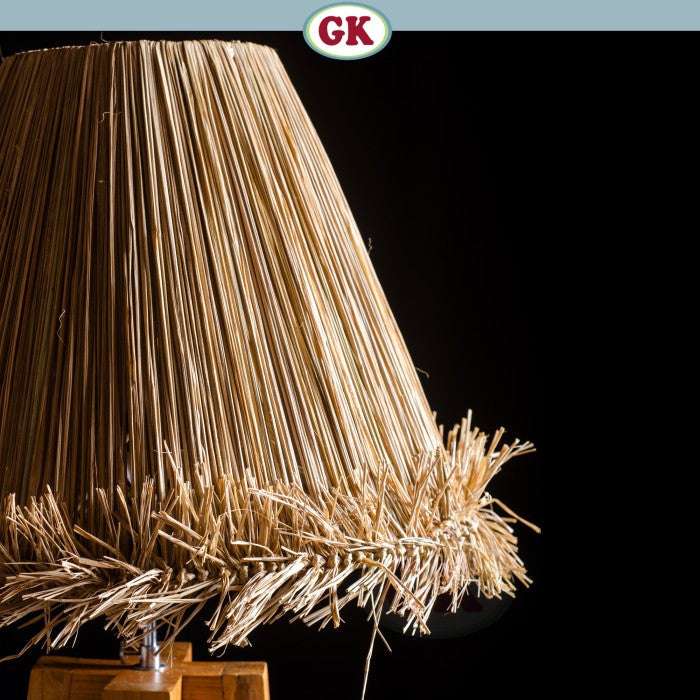 Kap Lampu Standing Rotan RUSTIC 32 D40 - Modern Japandi Rattan Tripod Floor Lampshade for Natural Minimalist Interior in Home, Resto, Cafe, or Villa.