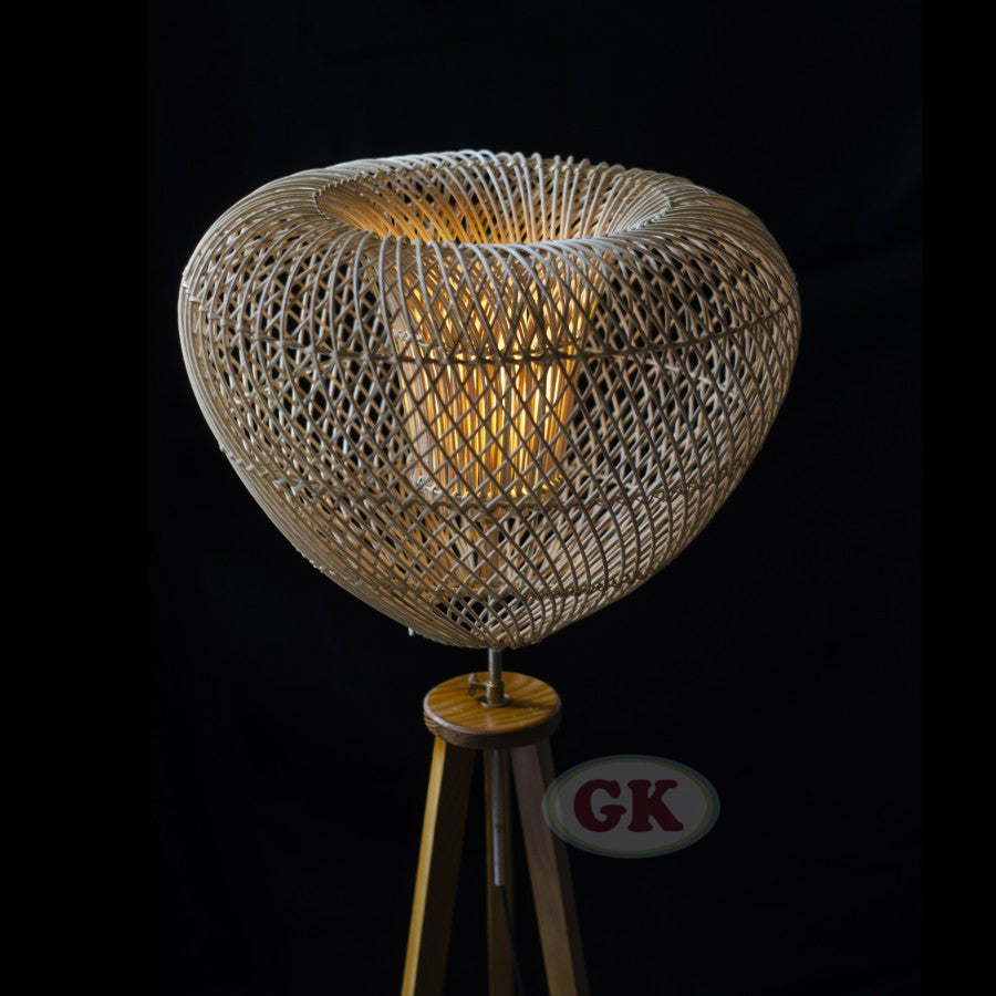 Kap Lampu Standing Rotan BASIC 73 - Handcrafted Rattan Standing Lampshade Best Interior Decor for Livingroom, Bedroom, or Longue.