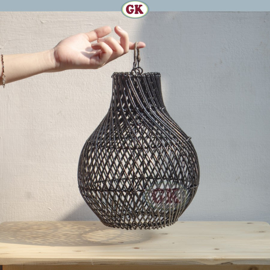 Kap Lampu Gantung Rotan BASIC 47 - Handcrafted Rattan Lampshade Perfect Interior Decor for Cafe, Resto, or Home.