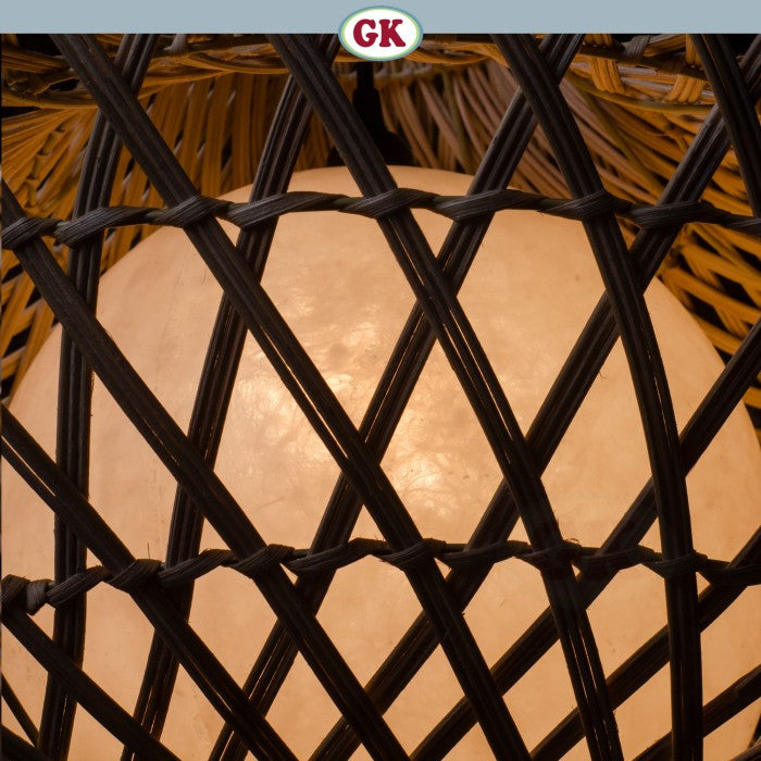 Kap Lampu Gantung Rotan FIBER 01 D60 - Artistic Rattan Butterfly Lampshade Perfect Interior Decor for Livingroom, Bedroom, or Longue.