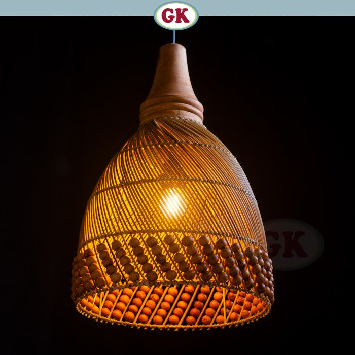 Kap Lampu Gantung Rotan KUBAH 17 - Dekorasi Lampu Aesthetic Kayu