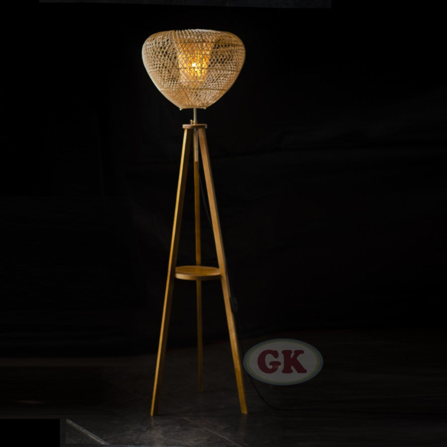 Kap Lampu Standing Rotan BASIC 73 - Handcrafted Rattan Standing Lampshade Best Interior Decor for Livingroom, Bedroom, or Longue.