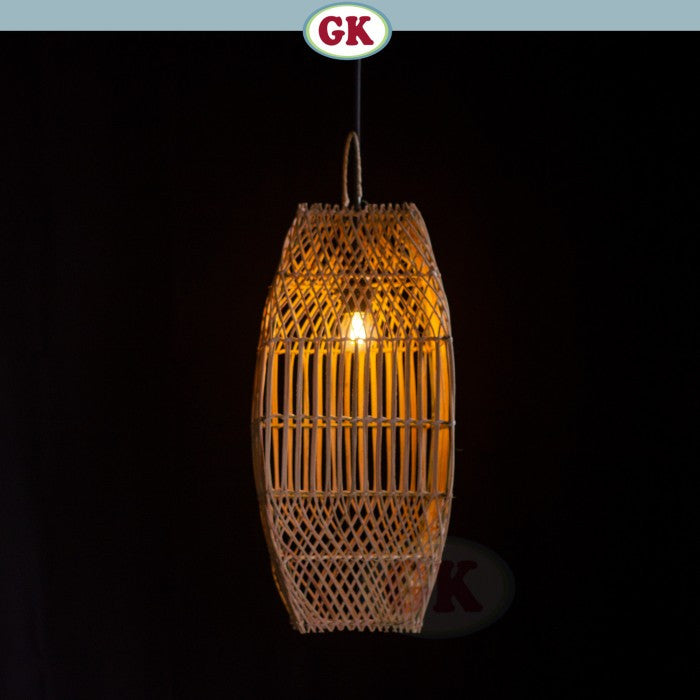 Kap Lampu Gantung Rotan BASIC 38 D25 - Rattan Unique Lantern Ornamental For Natural Atmosphere in Home, Resto, Cafe, Hotel, or Villa.