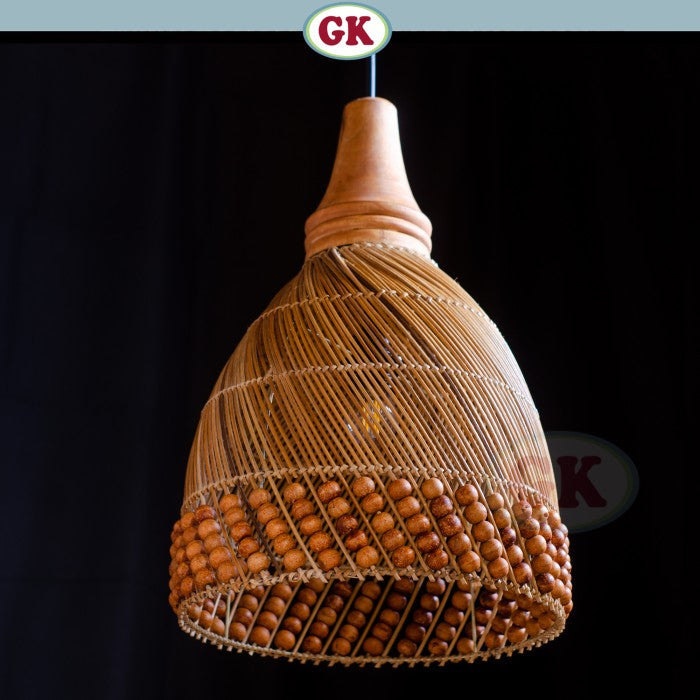 Kap Lampu Gantung Rotan KUBAH 17 - Dekorasi Lampu Aesthetic Kayu