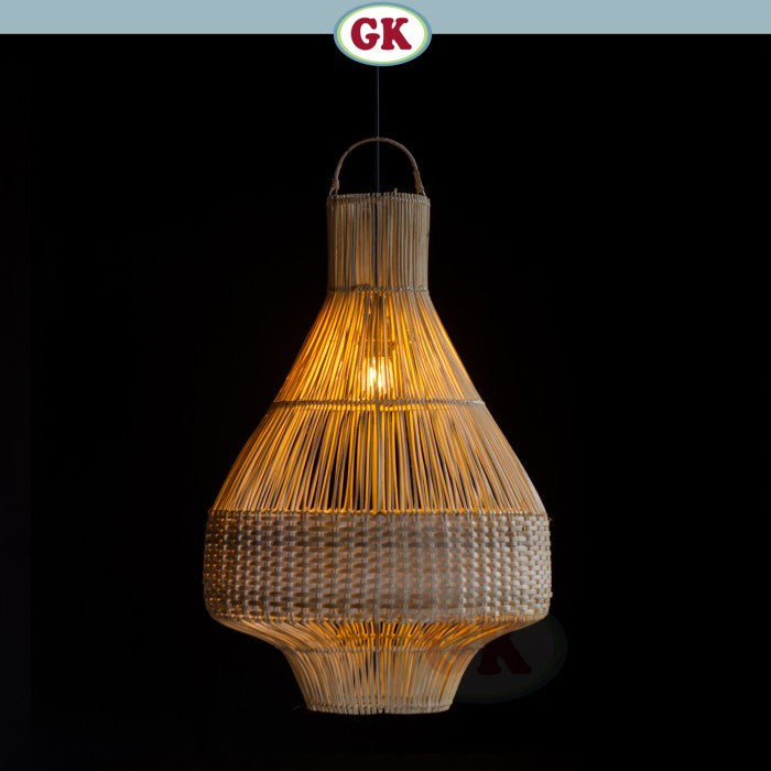 Kap Lampu Gantung Rotan BASIC 39 D40 - Handcrafted Rattan Lampshade Perfect Interior Decor for Cafe, Resto, or Home.