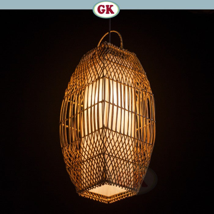 Kap Lampu Gantung Rotan LENTERA 13 D20 - Artistic Rattan Lampshade Perfect Interior Decor for Cafe, Resto, Hotel or Home.