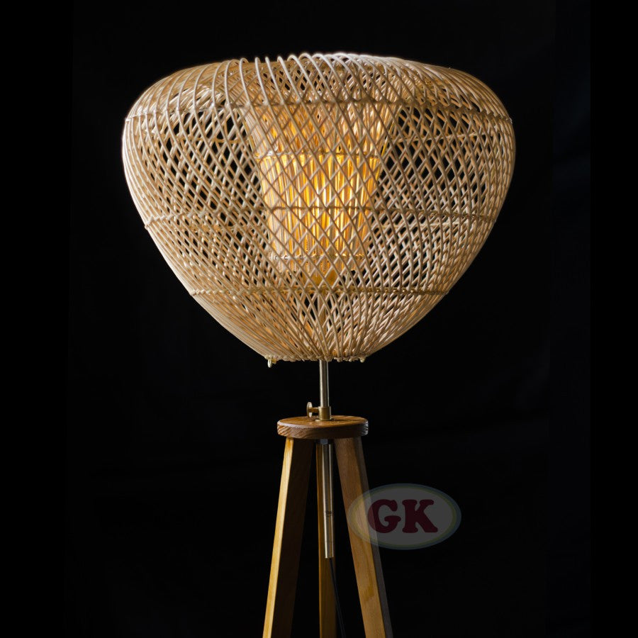 Kap Lampu Standing Rotan BASIC 73 - Handcrafted Rattan Standing Lampshade Best Interior Decor for Livingroom, Bedroom, or Longue.