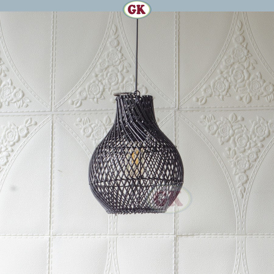 Kap Lampu Gantung Rotan BASIC 47 - Handcrafted Rattan Lampshade Perfect Interior Decor for Cafe, Resto, or Home.