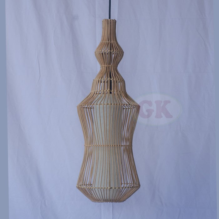 Kap Lampu Gantung Rotan LENTERA 16 D20 - Elegant Handwoven Lantern Pendant Lamp for Oriental or Japandi Interior Decor.