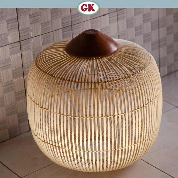 Kap Lampu Gantung Rotan KUBAH 03 - Dekorasi Lampu Aesthetic Interior Cafe