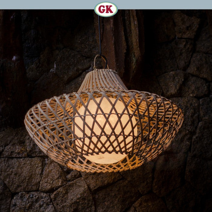 Kap Lampu Gantung Rotan FIBER 01 D60 - Artistic Rattan Butterfly Lampshade Perfect Interior Decor for Livingroom, Bedroom, or Longue.