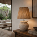 Kap Lampu Meja Rotan RUSTIC 24 D30 - Handwoven Rattan Table Lampshade Elegant Natural Decor for Bedroom, Livingroom, Lounge or Workspace.