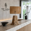 Kap Lampu Meja Rotan RUSTIC 17 D30 - Handwoven Rattan Table Lampshade Elegant Natural Decor for Bedroom, Livingroom, Lounge or Workspace.