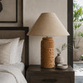 Kap Lampu Meja Rotan RUSTIC 21 D30 - Handwoven Rattan Table Lampshade Elegant Natural Decor for Bedroom, Livingroom, Lounge or Workspace.