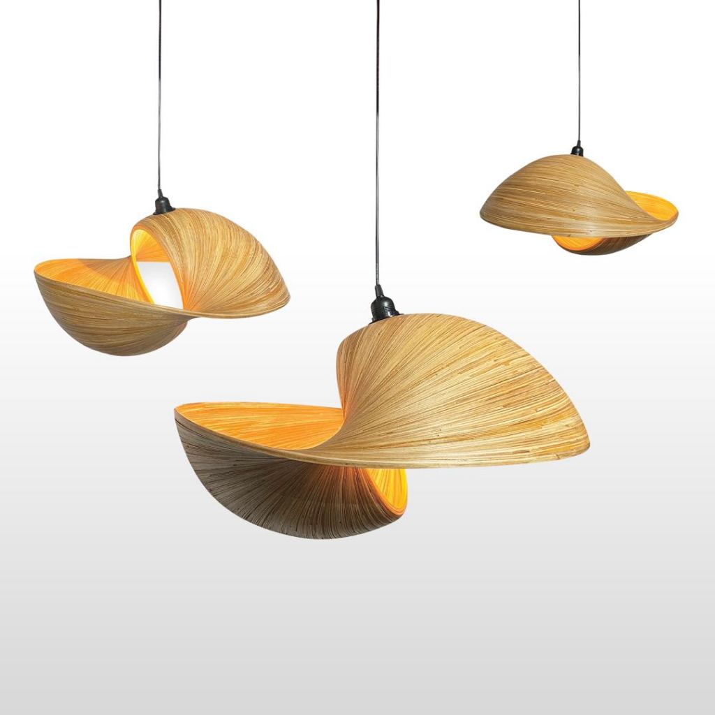 Kap Lampu Gantung Bambu BAMBOO 01 - Handcrafted Rattan Artistic Lampshade Best Interior Decor for Cafe, Resto, Hotel or Home.