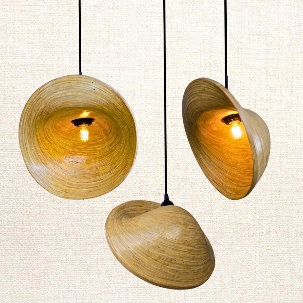 Kap Lampu Gantung Bambu BAMBOO 04 - Handcrafted Rattan Artistic Lampshade Best Interior Decor for Cafe, Resto, Hotel or Home