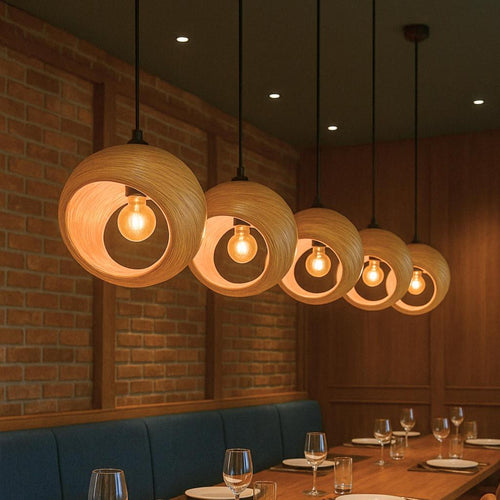 Kap Lampu Gantung Bambu BAMBOO 05 - Handcrafted Rattan Artistic Lampshade Best Interior Decor for Cafe, Resto, Hotel or Home