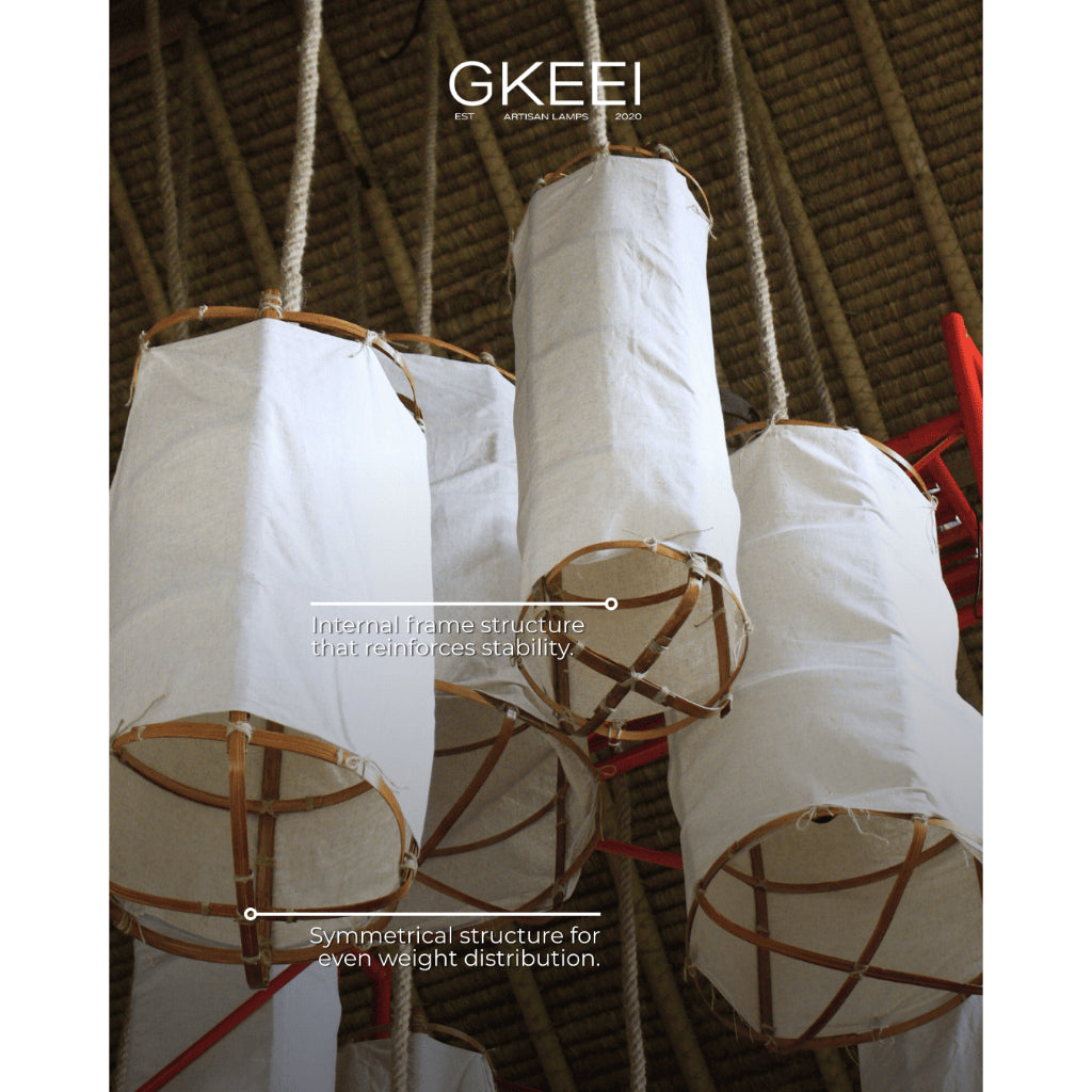Kap Lampu Gantung Kain LENTERA 25 D30 - Handcrafted Lampshade Perfect Interior Decor for Cafe, Resto, Hotel or Home.