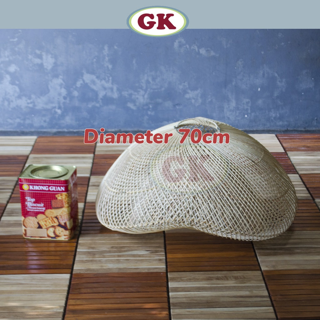 Kap Lampu Gantung Rotan BASIC 48 D70 - Handcrafted Rattan Lampshade Perfect Interior Decor For Cafe, Resto, or Home.