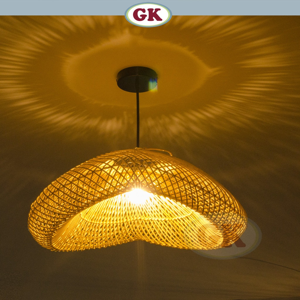 Kap Lampu Gantung Rotan BASIC 48 D50 - Handcrafted Rattan Lampshade Perfect Interior Decor For Cafe, Resto, or Home.