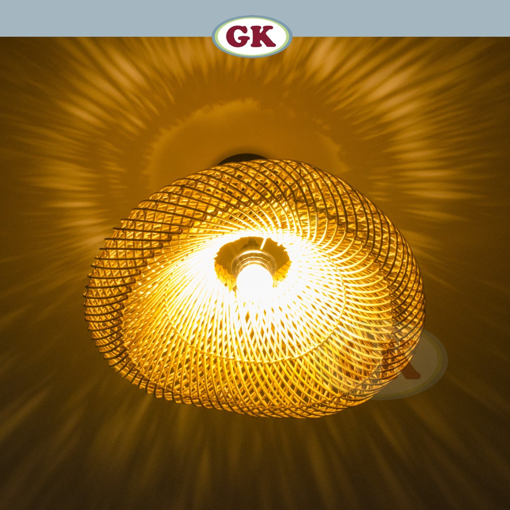 Kap Lampu Rotan BASIC 48 D40 - Handcrafted Rattan Lampshade Perfect Interior Decor For Cafe, Resto, or Home.