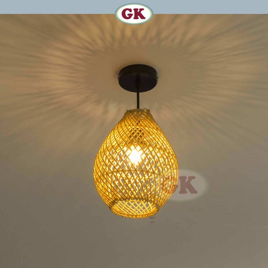 Kap Lampu Rotan BASIC 50 D20 - Handcrafted Rattan Lampshade Perfect Interior Decor for Cafe, Resto, Hotel or Home.