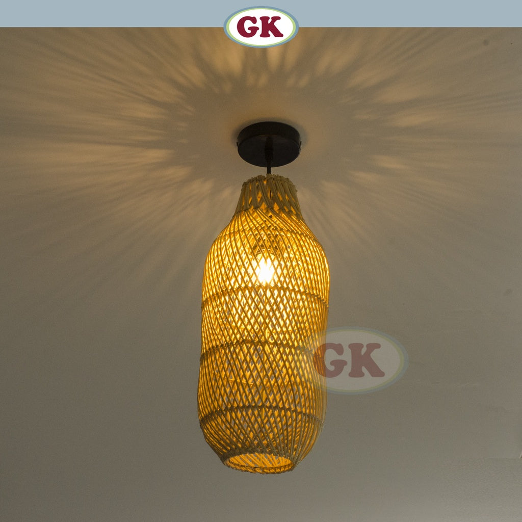 Kap Lampu Gantung Rotan BASIC 46 D20 - Handcrafted Rattan Lampshade Perfect Interior Decor for Cafe, Resto, or Home.