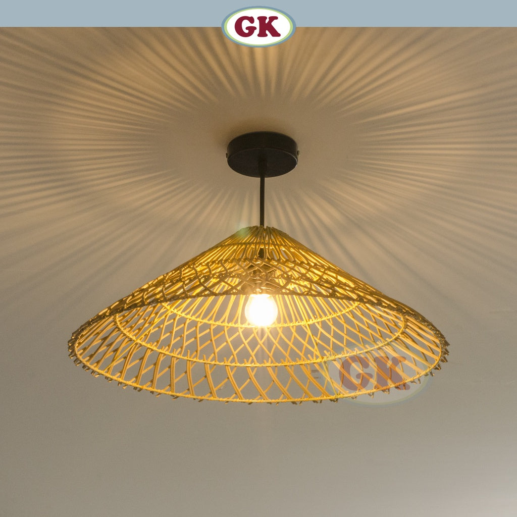 Kap Lampu Gantung Rotan RUSTIC 07 D50 - Artistic Rattan Lampshade Perfect Interior Decor for Livingroom, Bedroom, or Longue.