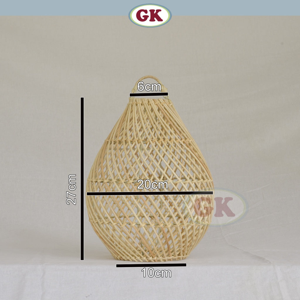 Kap Lampu Rotan BASIC 50 D20 - Handcrafted Rattan Lampshade Perfect Interior Decor for Cafe, Resto, Hotel or Home.
