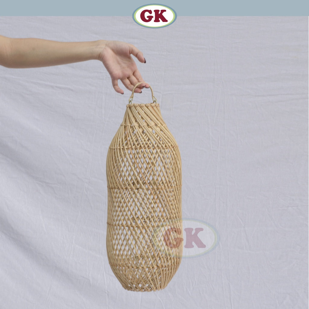 Kap Lampu Gantung Rotan BASIC 46 D20 - Handcrafted Rattan Lampshade Perfect Interior Decor for Cafe, Resto, or Home.