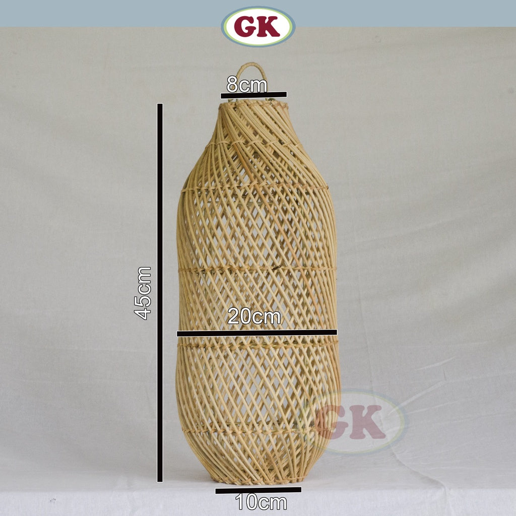 Kap Lampu Gantung Rotan BASIC 46 D20 - Handcrafted Rattan Lampshade Perfect Interior Decor for Cafe, Resto, or Home.
