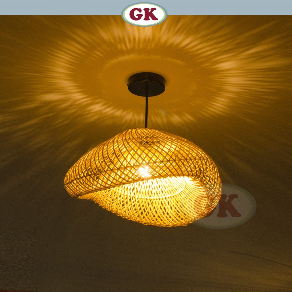 Kap Lampu Rotan BASIC 48 D40 - Handcrafted Rattan Lampshade Perfect Interior Decor For Cafe, Resto, or Home.
