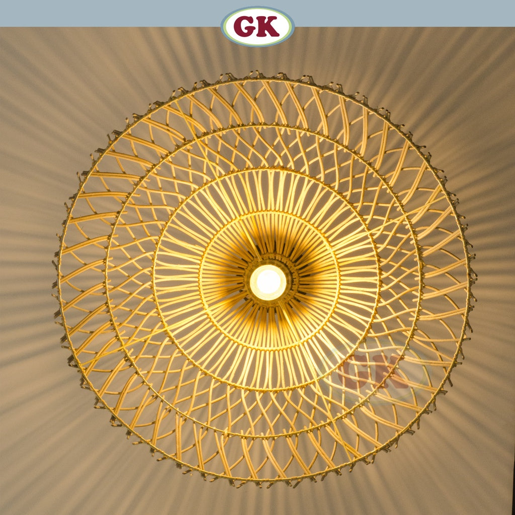 Kap Lampu Gantung Rotan RUSTIC 07 D50 - Artistic Rattan Lampshade Perfect Interior Decor for Livingroom, Bedroom, or Longue.