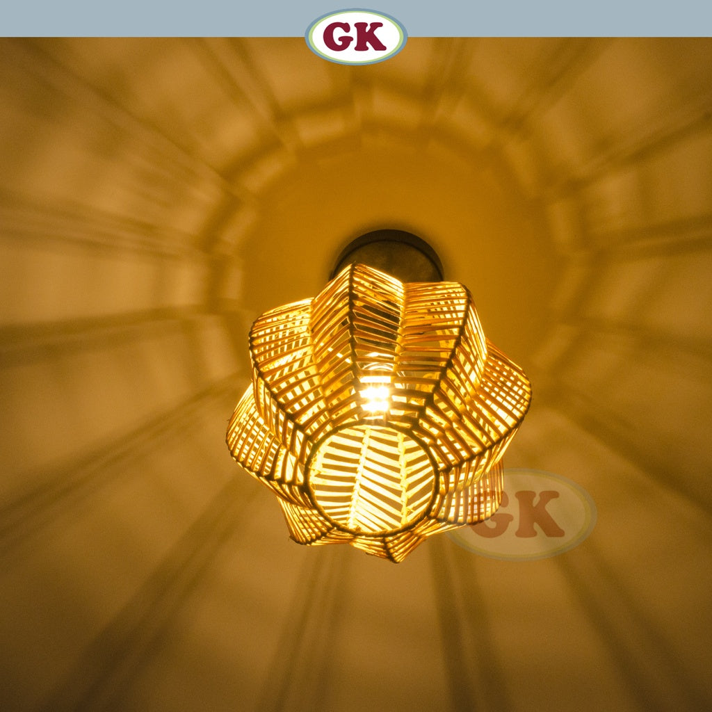 Kap Lampu Gantung Rotan BASIC 92 D25 - Handcrafted Rattan Lampshade Perfect Interior Decor For Cafe, Resto, or Home.